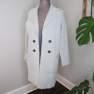 PINK CLOVER 3/4 Length Hayley Double Pocket Coatigan LIGHT GRAY Great Condition!